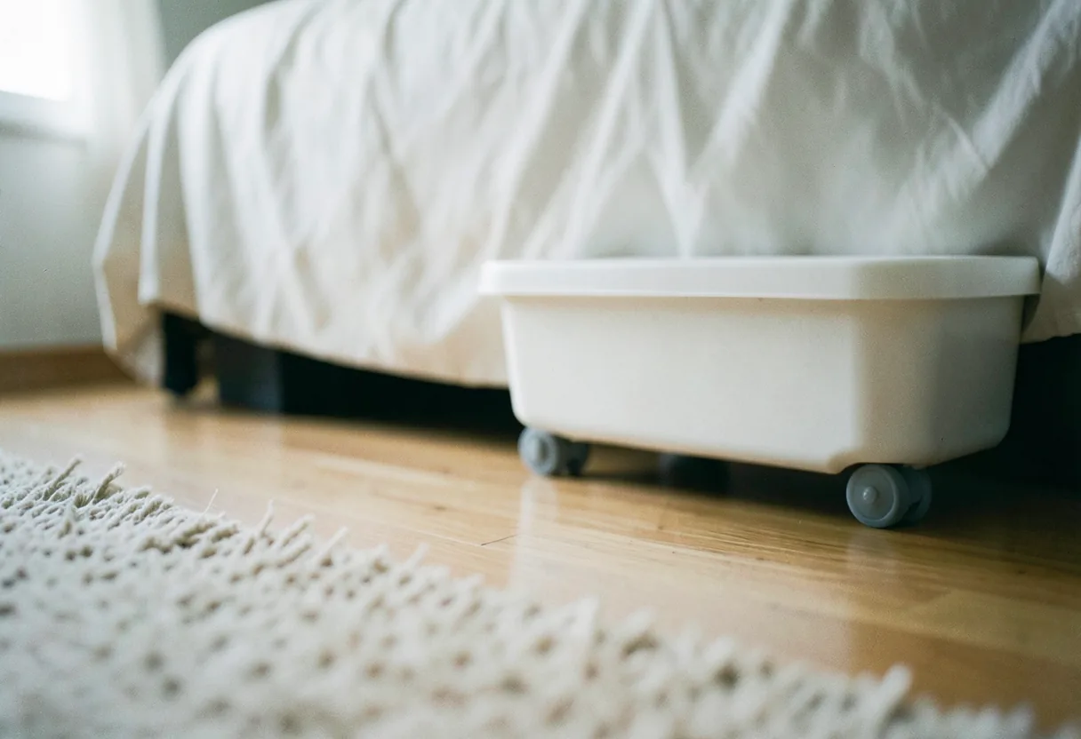 Under Bed Storage on Rollers for Tight Spaces